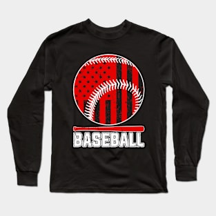 American Flag Baseball Team for Men Boys Girls Women Long Sleeve T-Shirt